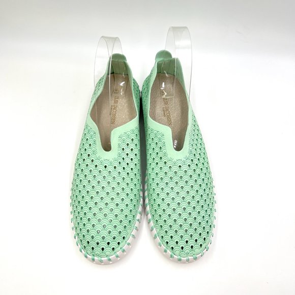 Ilse Jacobsen Hornbaek Tulip 139 Mint Green Perforated Slip On Sneakers Shoes 41 - Picture 3 of 14